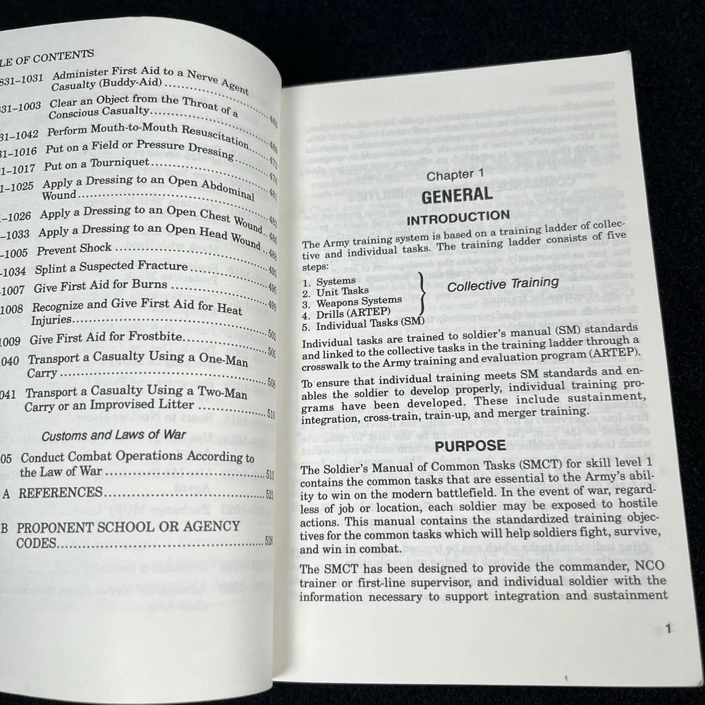 Soldiers Manual Book Common Tasks Skill Level 1 October 1987 STP 21-1-SMCT Army